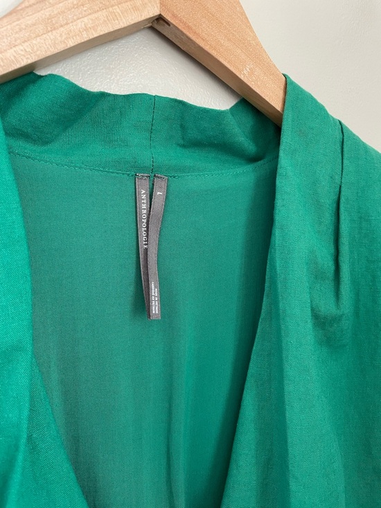 Anthropologie Tommie Linen Blend Mini Shirt Dress Kelly Green Size Large - Picture 5 of 12